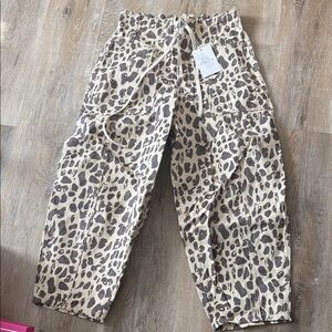 Entro Leopard Print Barrel Bottoms